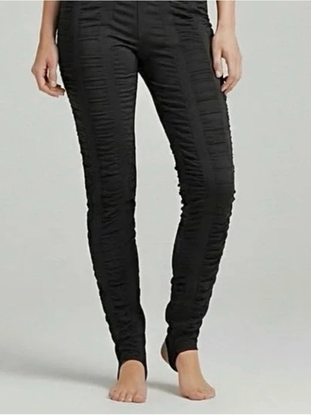 Skinnify Black High Rise Resistance Band Stirrup Leggings XL Gym Workout Yoga
